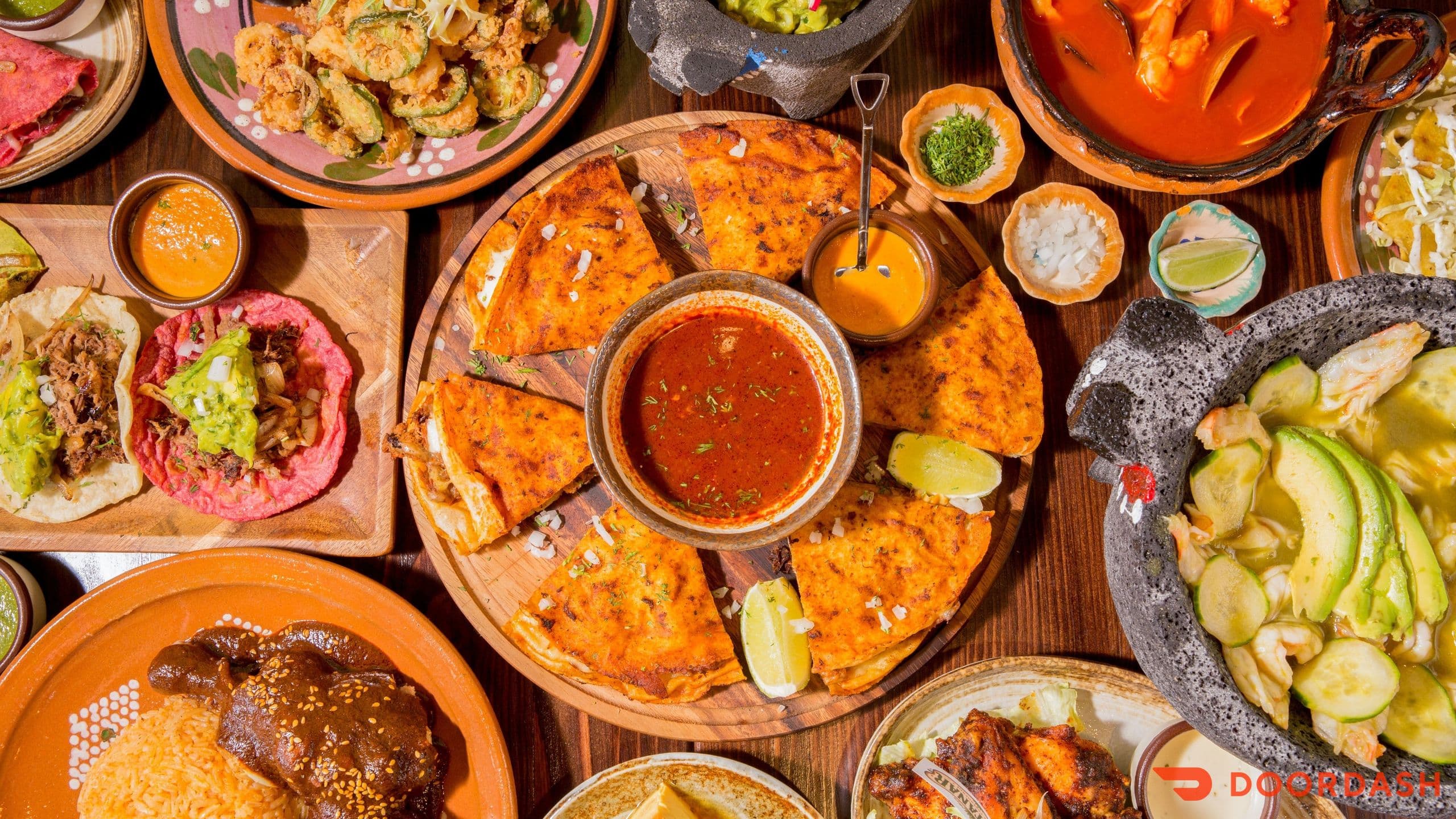A colorful spread of Platanar Mexican dishes